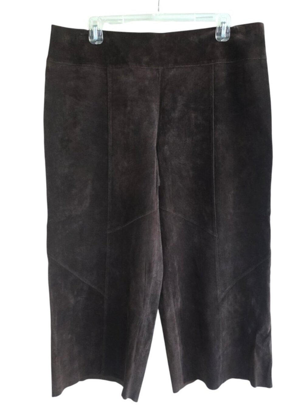 NWT Karen Kane brown leather winter rose suede gaucho pants